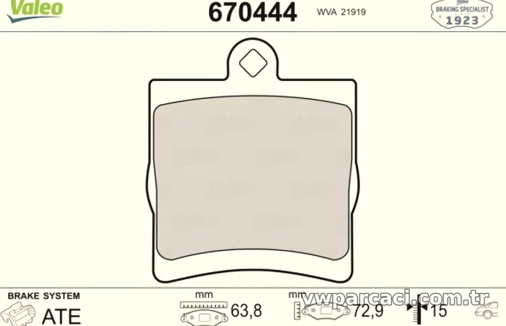 FREN BALATASI ARKA W202 95>00 S202 96>00 W203 00>07 CL203 08>11 W210 95>00 R170 96>00 R171 04>11 - Valeo - VALEO 670444