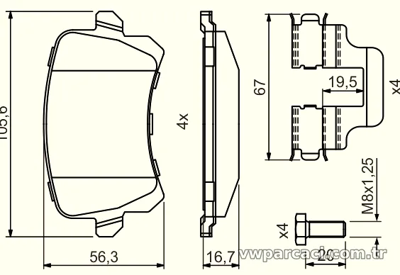 BOSCH 0986494731 Fren Disk Balata - BOSCH - 0986494731
