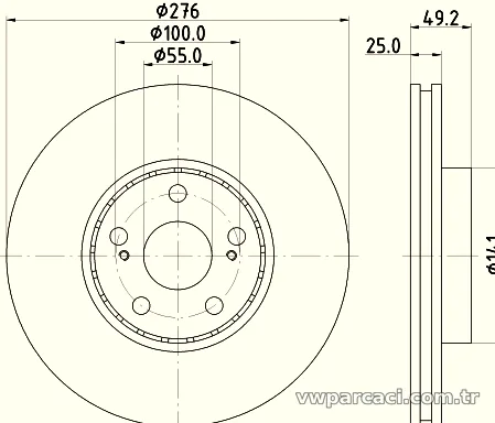 HELLA PAGID 8DD355110531 Fren Disk Ayna - HELLA PAGID - 8DD355110531