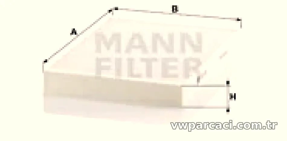 POLEN FILTRESI A4 A6 1,8 1,8T 2,0 2,0TDI 2,4 2,5TDI 2,7TDI 3,0 3,2 SEAT EXEO 97>> - Mann Filter - MANN CU3037