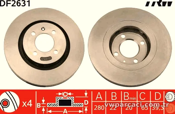 TRW DF2631 Fren Disk Ayna - TRW - DF2631