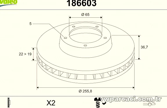 VALEO 186603 Fren Disk Ayna - VALEO - 186603